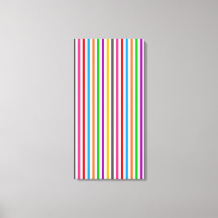 Colourful Rainbow Stripes Lines Design - White  Canvas Print