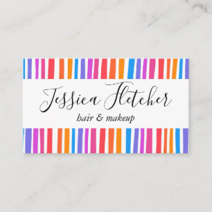 Colourful Rainbow Stripes Minimalist Elegant Business Card