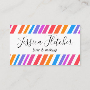 Colourful Rainbow Stripes Minimalist Elegant Business Card