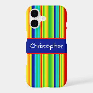 Colourful Rainbow Stripes Monogram