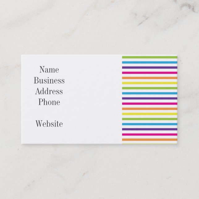 Colourful Rainbow Stripes Pattern Gifts for Teens Business Card (Front)