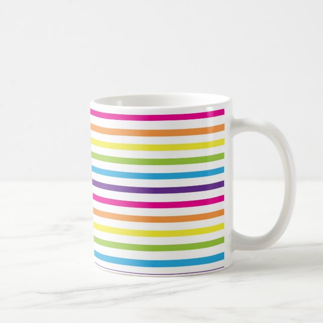 Colourful Rainbow Stripes Pattern Gifts for Teens Coffee Mug (Right)