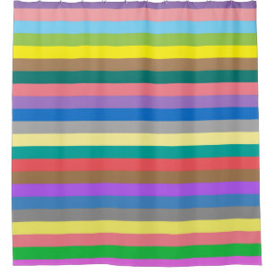 Colourful rainbow stripes pattern shower curtain