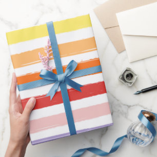 Colourful Rainbow Stripes Pattern Wrapping Paper