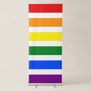 Colourful Rainbow Stripes Selfie Backdrop Retractable Banner