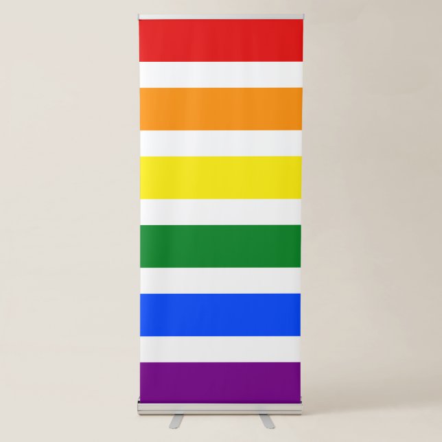 Colourful Rainbow Stripes Selfie Backdrop Retractable Banner (Front)