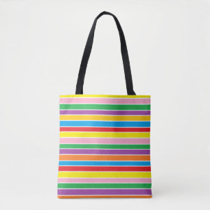 Colourful Rainbow Stripes Tote Bag