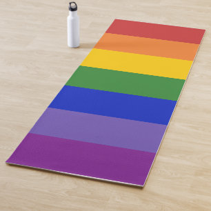 Colourful Rainbow Stripes Yoga Mat