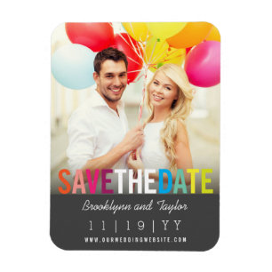 Colourful Rainbow Summer Photo Modern Save The Dat Magnet
