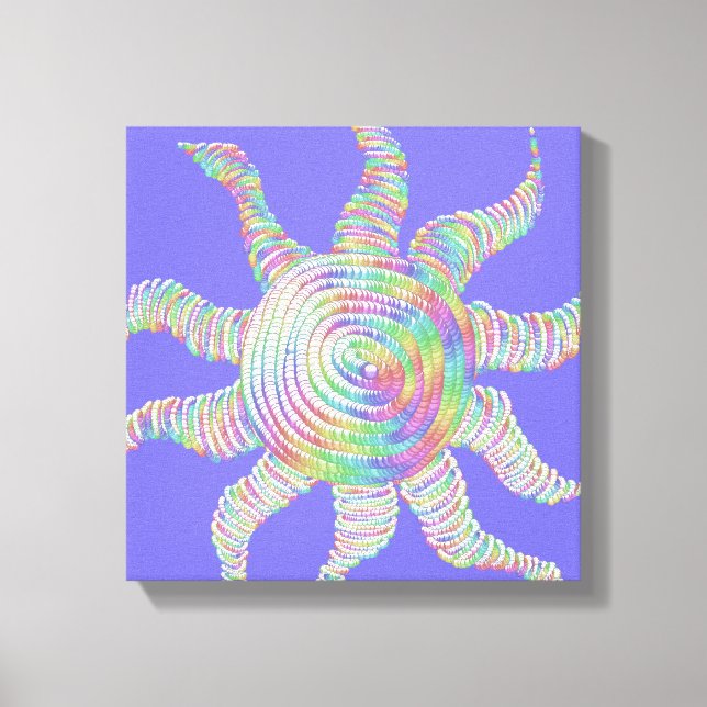 Colourful Rainbow Sun Canvas Print (Front)