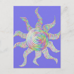 Colourful Rainbow Sun Postcard