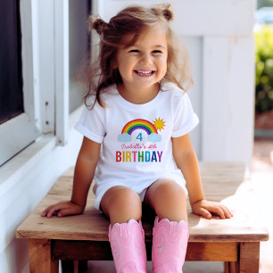 Colourful Rainbow Sunshine Birthday Kids T-Shirt