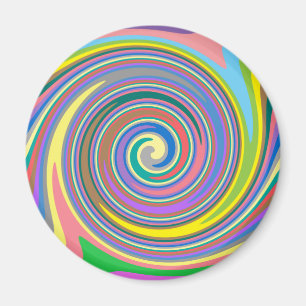 Colourful rainbow swirl pattern magnet