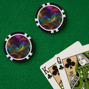Colourful Rainbow Swirl Poker Chips