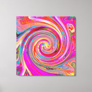 Colourful Rainbow Swirl Retro Abstract Design Canvas Print