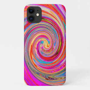 Colourful Rainbow Swirl Retro Abstract Design iPhone 11 Case