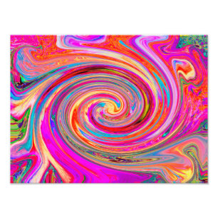 Colourful Rainbow Swirl Retro Abstract Design Photo Print