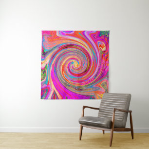 Colourful Rainbow Swirl Retro Abstract Design Tapestry