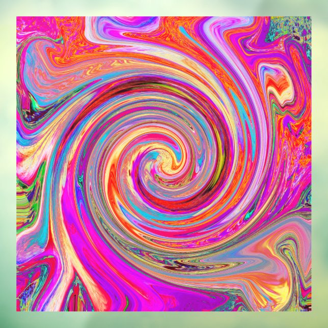 Colourful Rainbow Swirl Retro Abstract Design Window Cling (Sheet 3)