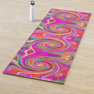Colourful Rainbow Swirl Retro Abstract Design Yoga Mat