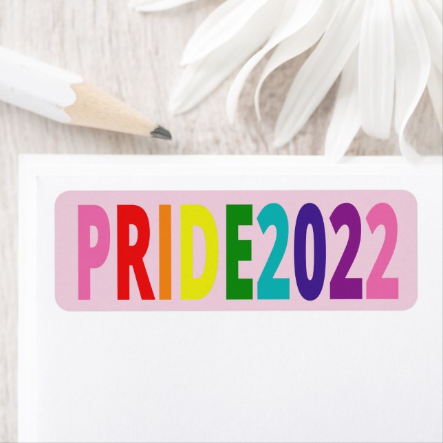 Colourful Rainbow Text LGBTQ Gay Pride 2022 (Insitu)