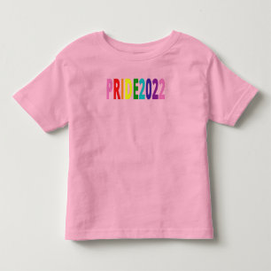Colourful Rainbow Text LGBTQ Gay Pride 2022 Toddler T-Shirt