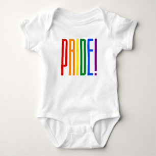 Colourful Rainbow Text LGBTQ Gay Pride LGBT Baby Bodysuit