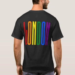 Colourful Rainbow Text LGBTQ London Gay Pride LGBT T-Shirt