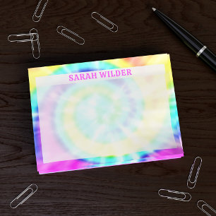 Colourful Rainbow Tie Dye Custom Post it Notes
