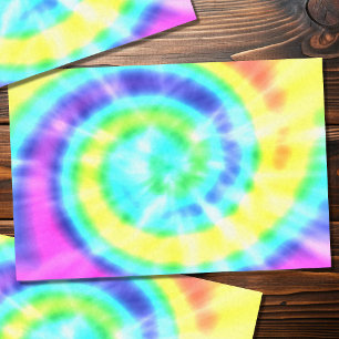 Colourful Rainbow Tie Dye Hippie Tissue Paper