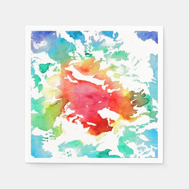 Colourful rainbow Tie dye Napkin (Front)