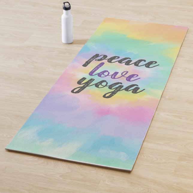 Colourful Rainbow Tie Dye Peace Love Yoga Yoga Mat (In Situ)