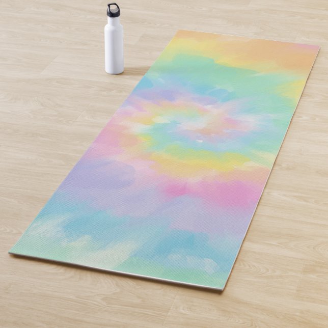 Colourful Rainbow Tie Dye Yoga Mat (In Situ)