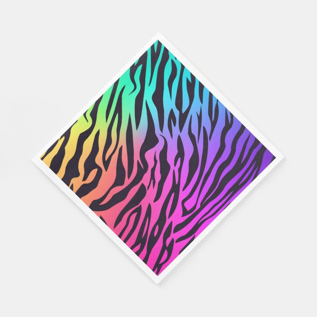 Colourful Rainbow Tiger Napkin (Corner)