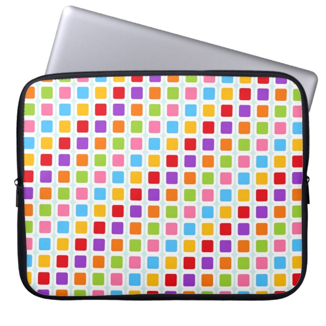 Colourful Rainbow Tiles Laptop Sleeve (Front)