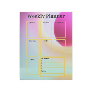 Colourful, Rainbow, To Do List, Weekly Planner Notepad