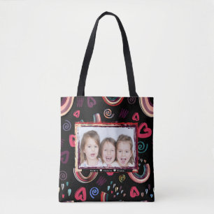 Colourful Rainbow Tote bag design with trendy styl