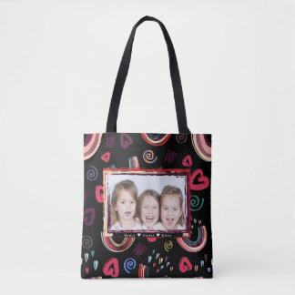 Colourful Rainbow Tote bag design with trendy styl