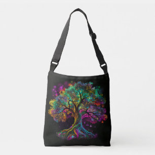 Colourful Rainbow Tree Fireflies Modern Artwork   Crossbody Bag