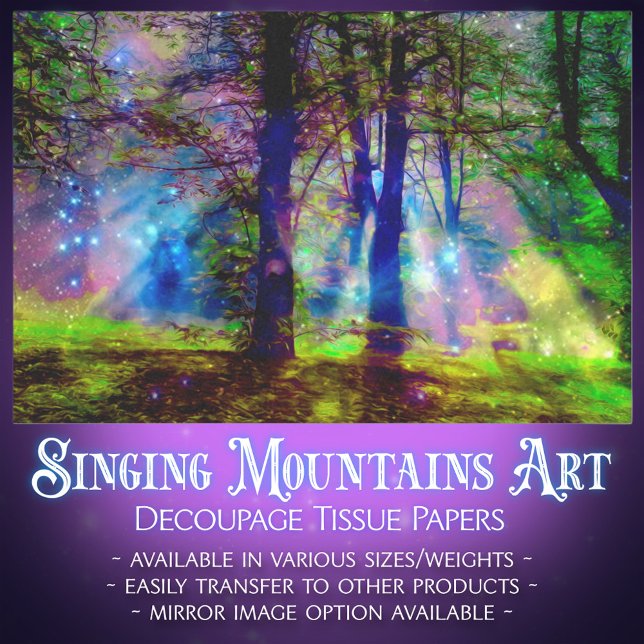 Colourful Rainbow Trees Magical Forest Decoupage  Tissue Paper (Creator Uploaded)