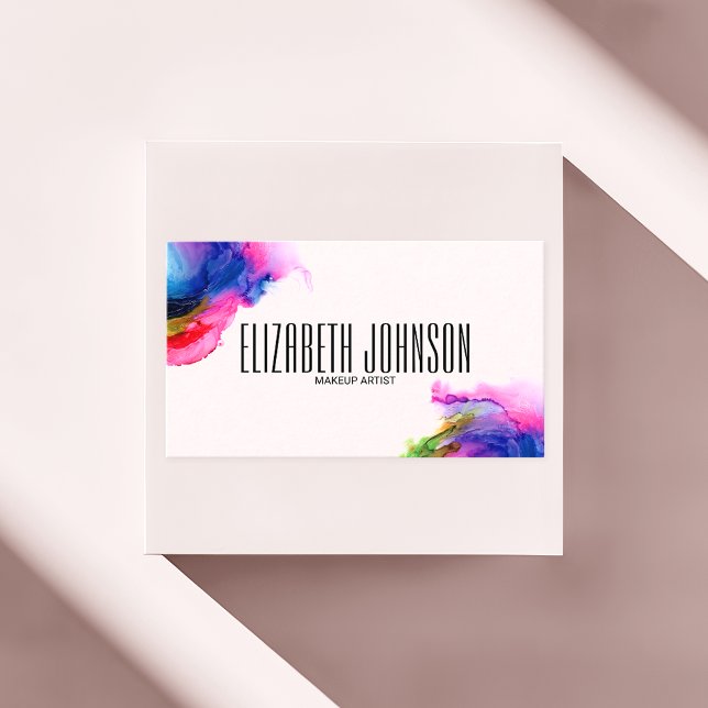 Colourful Rainbow Trendy Modern Elegant Abstract Business Card (Creator Uploaded)