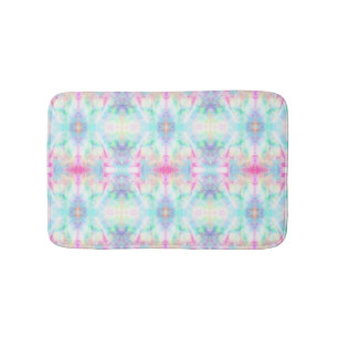 Colourful Rainbow Tribal Boho Tie Dye Bath Mat