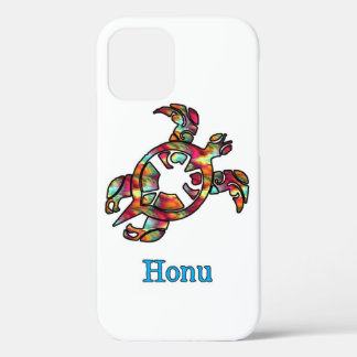 Colourful Rainbow Tribal Hawaiian Sea Turtle iPhone 12 Case