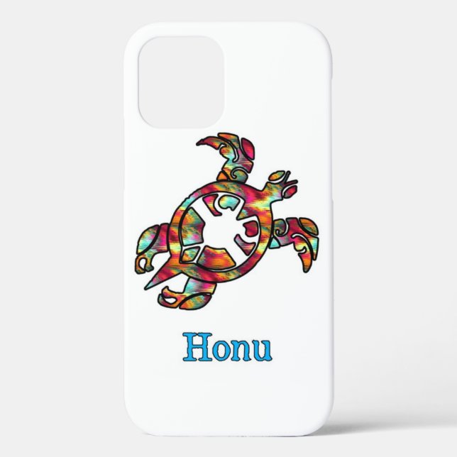 Colourful Rainbow Tribal Hawaiian Sea Turtle Case-Mate iPhone Case (Back)