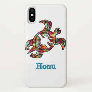 Colourful Rainbow Tribal Hawaiian Sea Turtle iPhone X Case