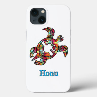 Colourful Rainbow Tribal Hawaiian Sea Turtle iPhone 13 Case
