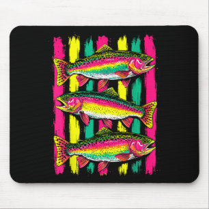 Colourful rainbow trout preppy summer lake life mouse mat