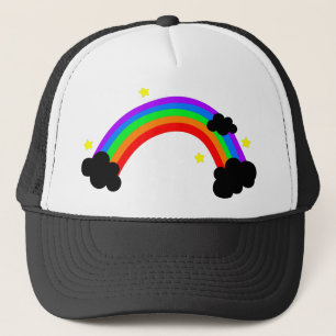 Colourful rainbow trucker hat