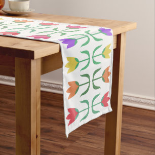 Colourful Rainbow Tulips, Spring Flowers Medium Table Runner