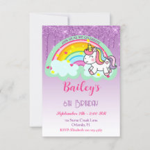 Colourful Rainbow Unicorn Birthday
